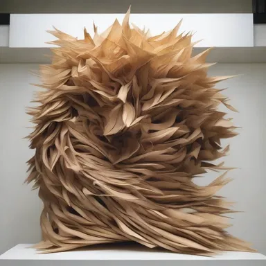 The artist created an intricate sculpture out of cornhusks as a representation of nature.