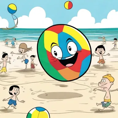 In the cartoon, the mischievous character kept popping everyone's beach ball causing chaos at the beach.