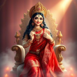 A mesmerizing Hindu apsara with radiant, shining skin, exuding a beautiful divine glow