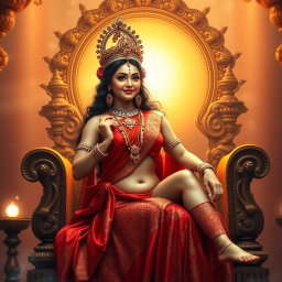 A mesmerizing Hindu apsara with radiant, shining skin, exuding a beautiful divine glow