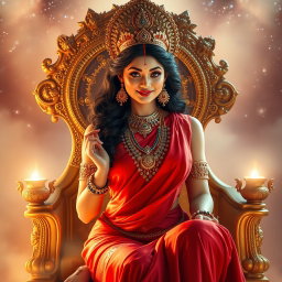 A captivating Hindu apsara with radiant, shining skin, emanating a beautiful divine glow