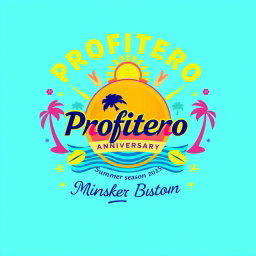 A vibrant and eye-catching t-shirt design featuring a stylish logo inspired by the uploaded image