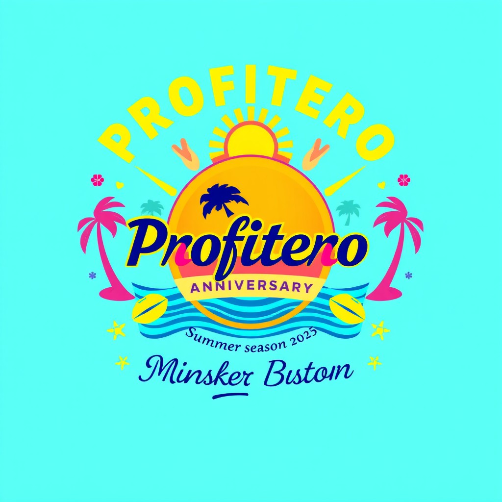 A vibrant and eye-catching t-shirt design featuring a stylish logo inspired by the uploaded image