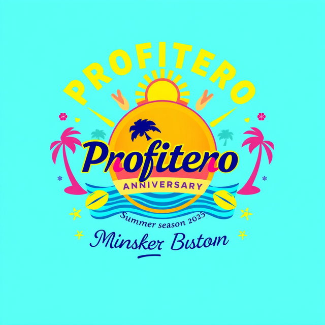 A vibrant and eye-catching t-shirt design featuring a stylish logo inspired by the uploaded image