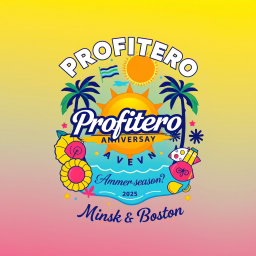 A vibrant and eye-catching t-shirt design featuring a stylish logo inspired by the uploaded image