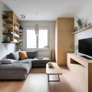The architect's creative use of space transformed the small apartment into a modern and functional living area.