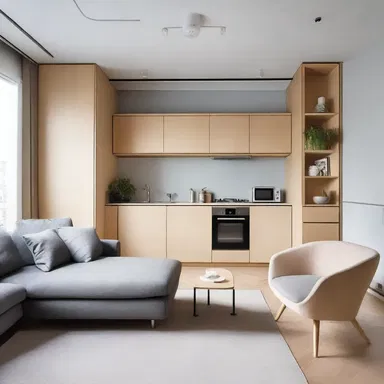 The architect's creative use of space transformed the small apartment into a modern and functional living area.
