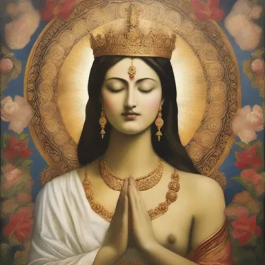 The artist's creative vision resulted in a stunning religious painting that invoked a sense of divine beauty.