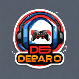 Design a dynamic and energetic logo for a YouTube gaming channel called DESPARO. Consider including gaming-related symbols like controllers, headsets, or gaming icons using bold, vibrant colors.