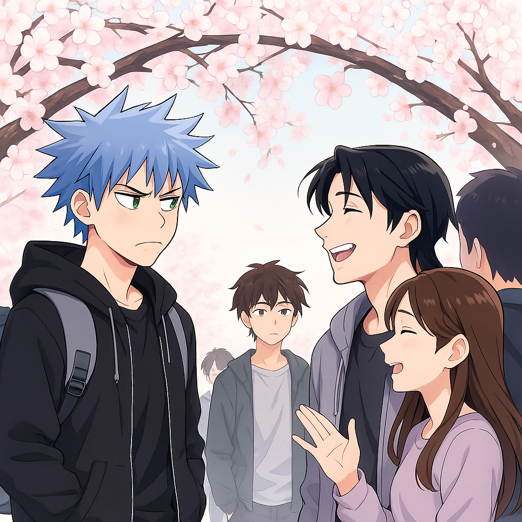 the guy on the left is jealous because the guy on the right is flirting with a girl