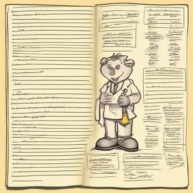 The cartoonist used a ledger to sketch out his characters and keep track of the storylines for his comic strips.