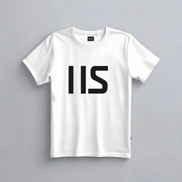 Minimalistic design of a white t-shirt, on which the letters 'I' and 'T' are printed one by one in a bold, stylish font.