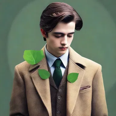 The protagonist in the novel was described as having reniform leaves on his coat lapel, symbolizing his gentle and nurturing nature.
