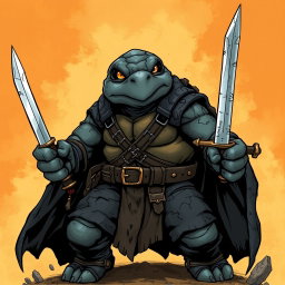 Fierce Turtle Paladin: Dual-Wielding Warrior