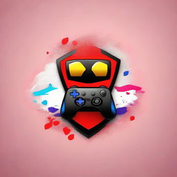 Generate a striking logo for a YouTube gaming channel called DESPARO. It should feature gaming elements like gamepads, consoles, or character icons, utilizing bold, intense colours.