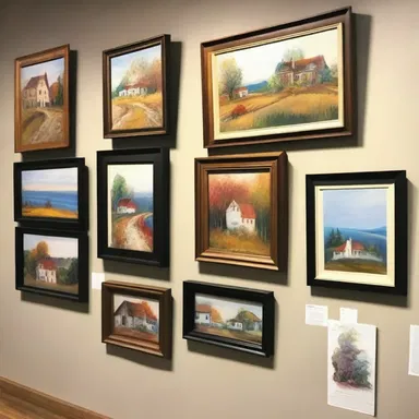 The art gallery was showcasing a beautiful collection of house paintings by local artists.