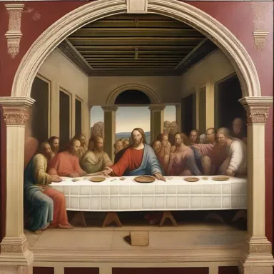 The mural in the church depicted scenes from the Bible, including a detailed house painting of the Last Supper.