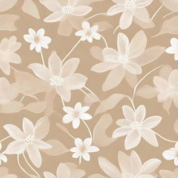 A net fabric design with a pattern of white flowers against a soft beige background.