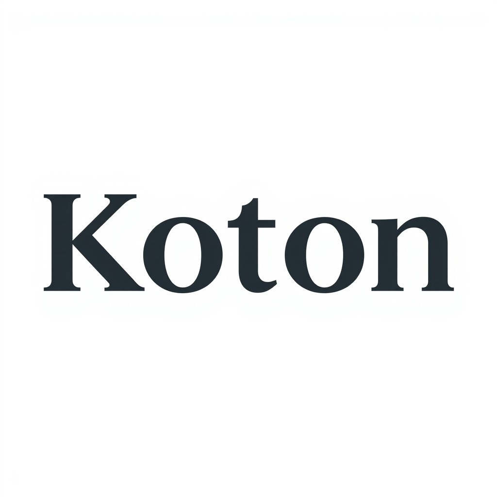 A large, bold text of the word 'Koton' prominently displayed on a pristine white background