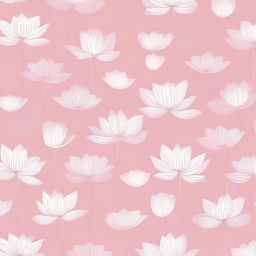 A net fabric design featuring a pattern of white lotuses against a soft pink background.