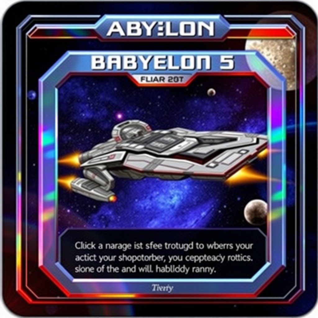 A trading card designed in the style of the Babylon 5 Collectible Card Game