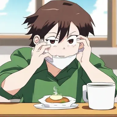 In the anime series, the protagonist mistakenly drinks a vomitive, leading to a comical vomiting scene.