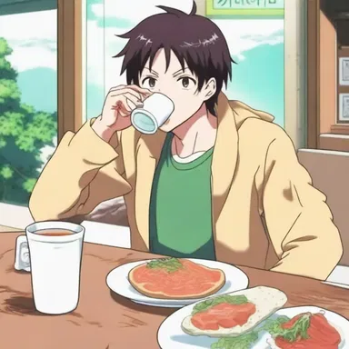 In the anime series, the protagonist mistakenly drinks a vomitive, leading to a comical vomiting scene.