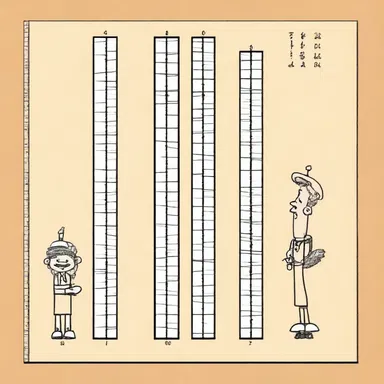 The educational cartoon introduced a nomograph to help children understand the concept of proportions by visually comparing different quantities.