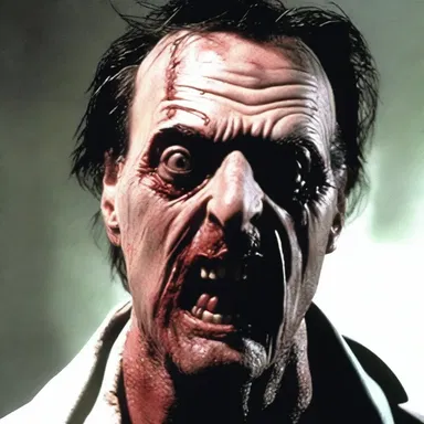 As the killer approached, the protagonist's face contorted in a gruesome display of toper's nose, adding to the horror of the scene.
