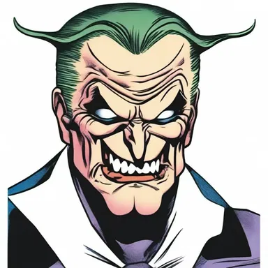 The villain in the comic book had a disfigured face, with toper's nose adding an extra element to his sinister appearance.