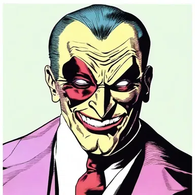 The villain in the comic book had a disfigured face, with toper's nose adding an extra element to his sinister appearance.