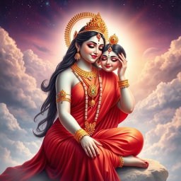 A stunning divine goddess with milk-glow skin, lavishly adorned with intricate jewelry around her neck and charming payal (anklets) on her feet