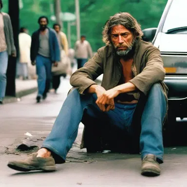 The main character in the movie was driven to beggary after losing his job and becoming homeless.