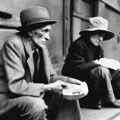 During the Great Depression, many people were thrust into beggary as the economic crisis left them without jobs and homes.