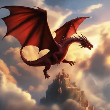 From a fantasy point of view, the dragon soared through the sky, breathing fire and protecting the kingdom.