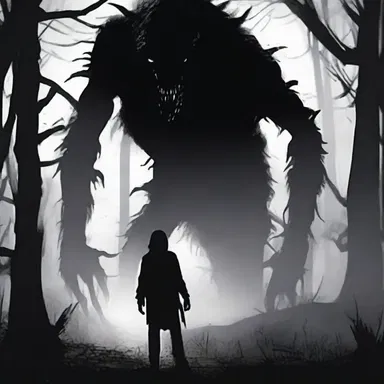 From the protagonist's point of view, the sight of the creature lurking in the shadows sent shivers down their spine.
