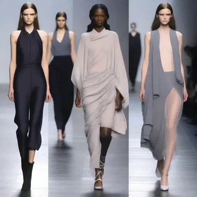 The mournful color palette and elegantly draped fabrics gave the collection a melancholic and somber mood.