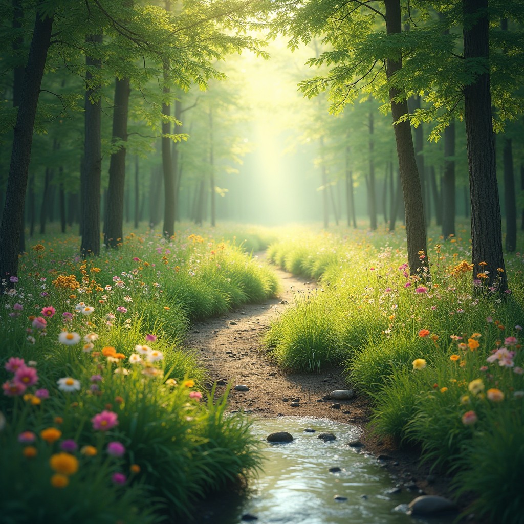 A serene and uplifting landscape symbolizing balance and harmony in health and life