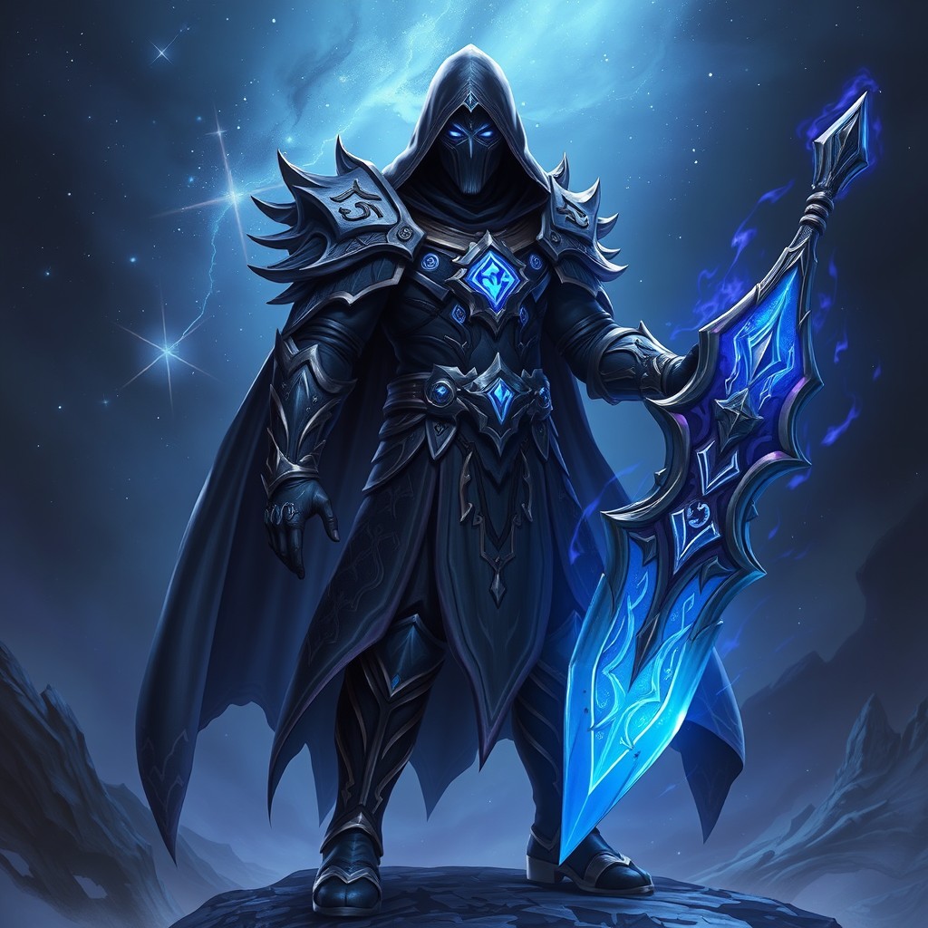 A striking fantasy character inspired by the League of Legends champion, Kassadin