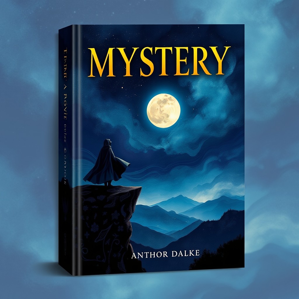 A captivating book cover design featuring an abstract illustration that embodies the theme of mystery and adventure