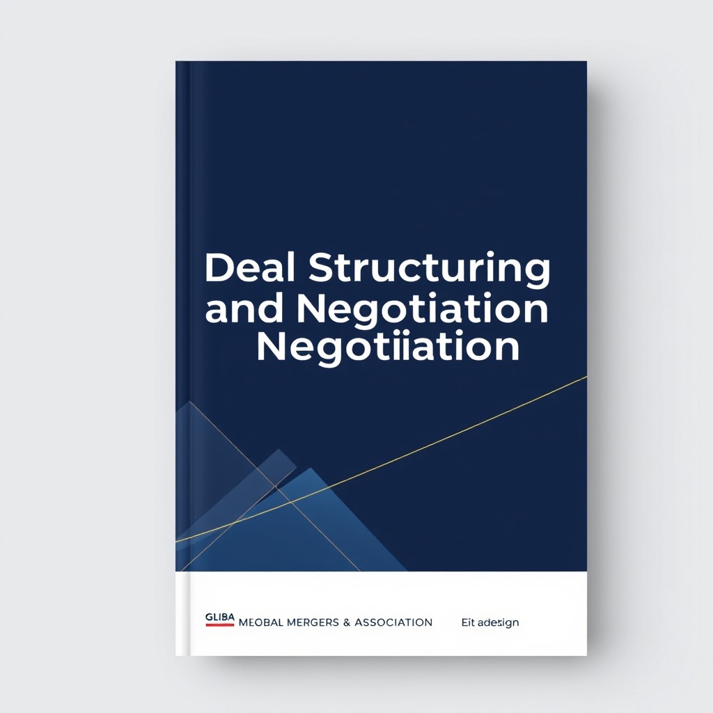 A modern and professional book cover design for the title 'Deal Structuring and Negotiation' published by the Global Mergers & Acquisitions Association