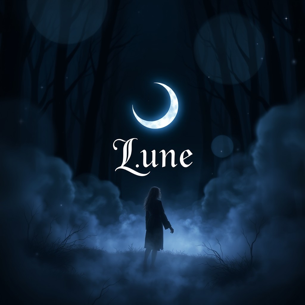 A mysterious book cover for a dark romance titled 'Lune'