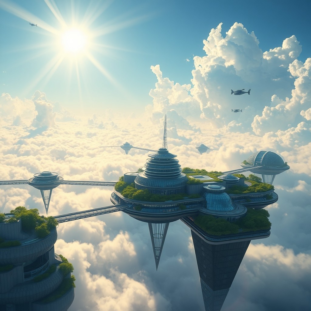 Breathtaking Floating City Above the Clouds: A Vision of Futuristic ...