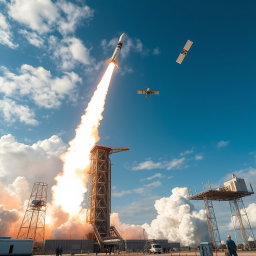 Ignite the Skies: Rocket Launch & Satellite Deployment