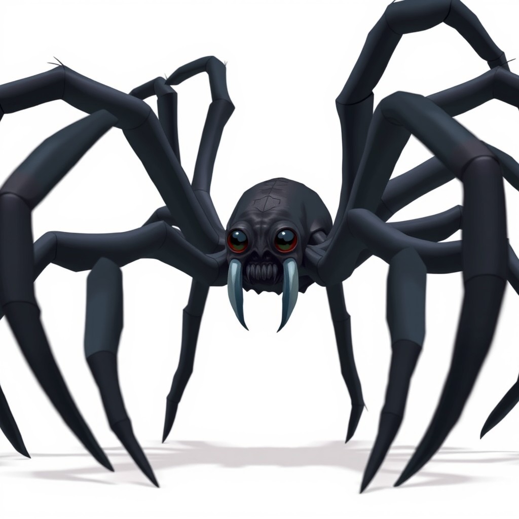 A dark gray Acromantula from the Harry Potter universe, depicted in an animated style