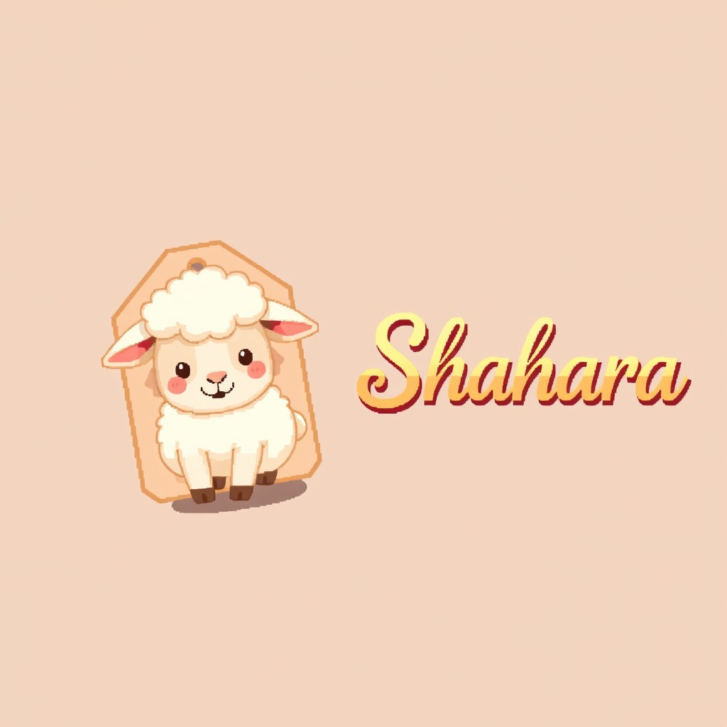 A pixel art style image featuring a cute little sheep (borreguito) positioned inside a tag on the left side of the image