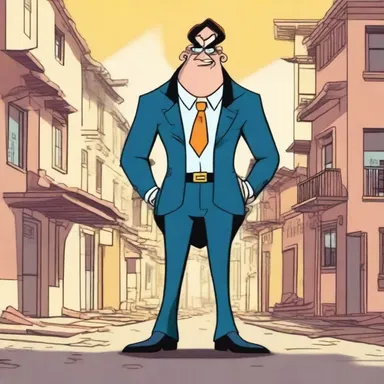 In the animated series, the villainous character imposed rack rent on the innocent townspeople, causing their homes to crumble under the weight of financial hardship.
