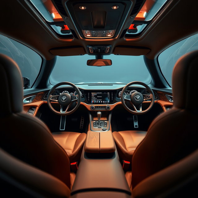 Futuristic Sports Coupe Center Console
