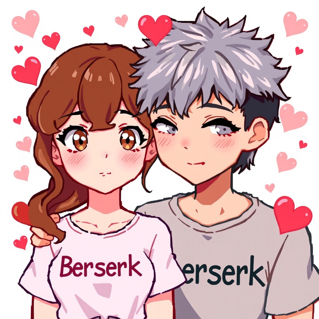 Two pixel art RPG characters as a romantic couple
