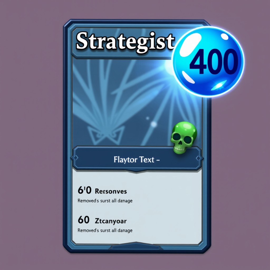 A beautifully designed trading card featuring the title "Strategist" prominently displayed